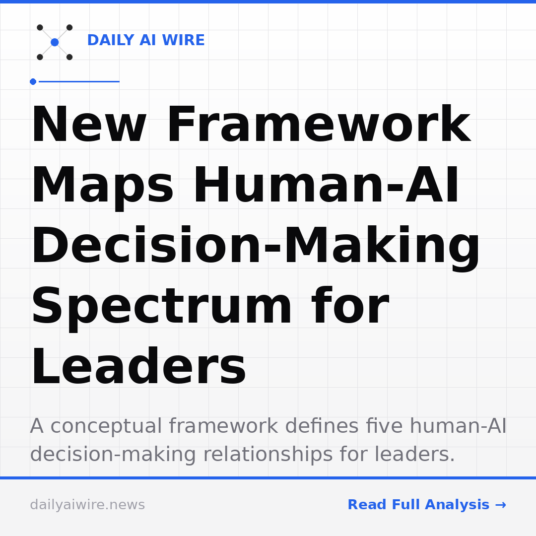 New Framework Maps Human-AI Decision-Making Spectrum for Leaders