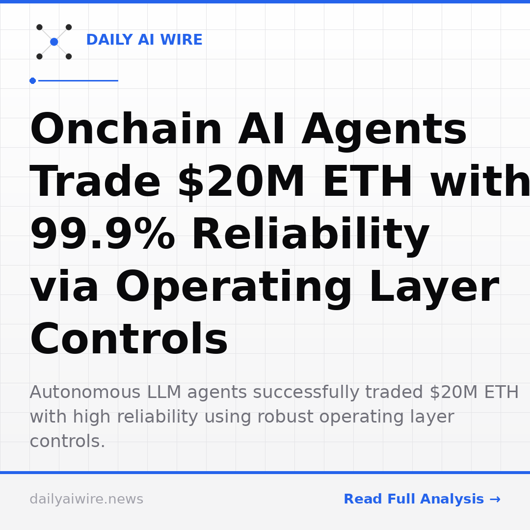 Onchain AI Agents Trade $20M ETH with 99.9% Reliability via Operating Layer Controls