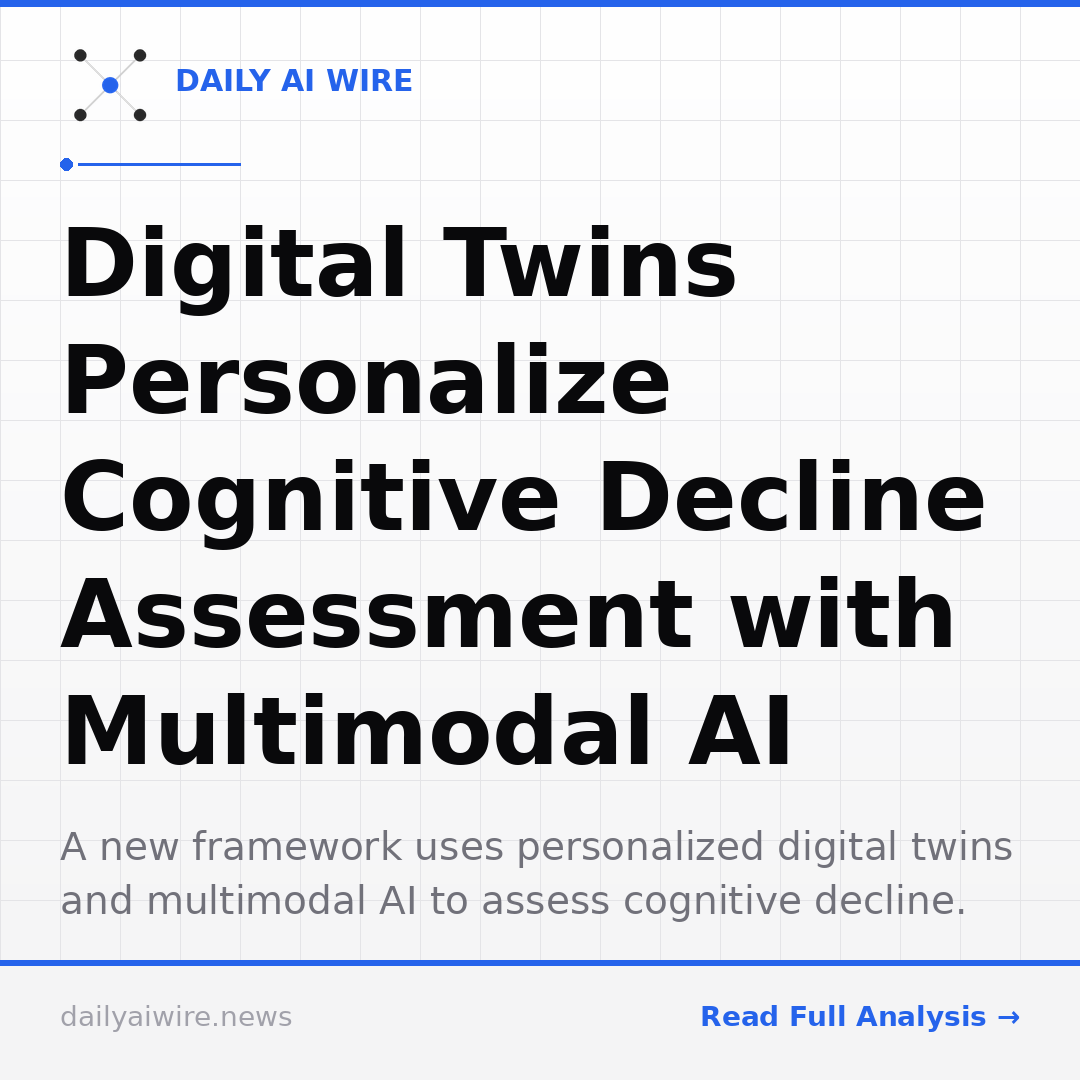Digital Twins Personalize Cognitive Decline Assessment with Multimodal AI