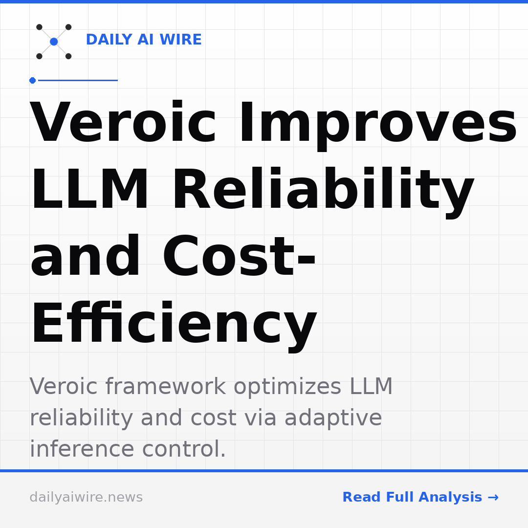 Veroic Improves LLM Reliability and Cost-Efficiency
